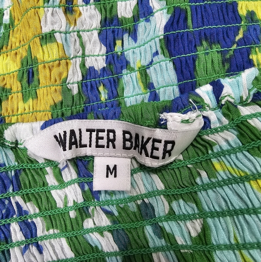 Walter Baker Green Disco Floral Kimora Crop Top Off Shoulder Size Medium - Picture 10 of 12